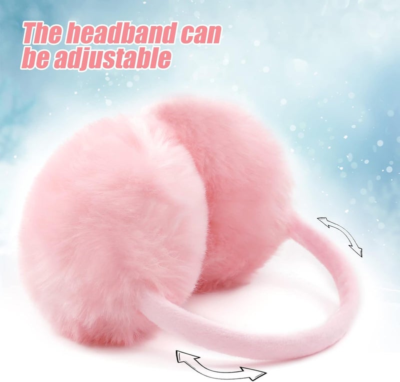FSTEOE Winter Ear Muffs Women Warm Earmuff Girls Ear Warmers Soft Plush Outdoor Adjustable Ear Cover - Image 2